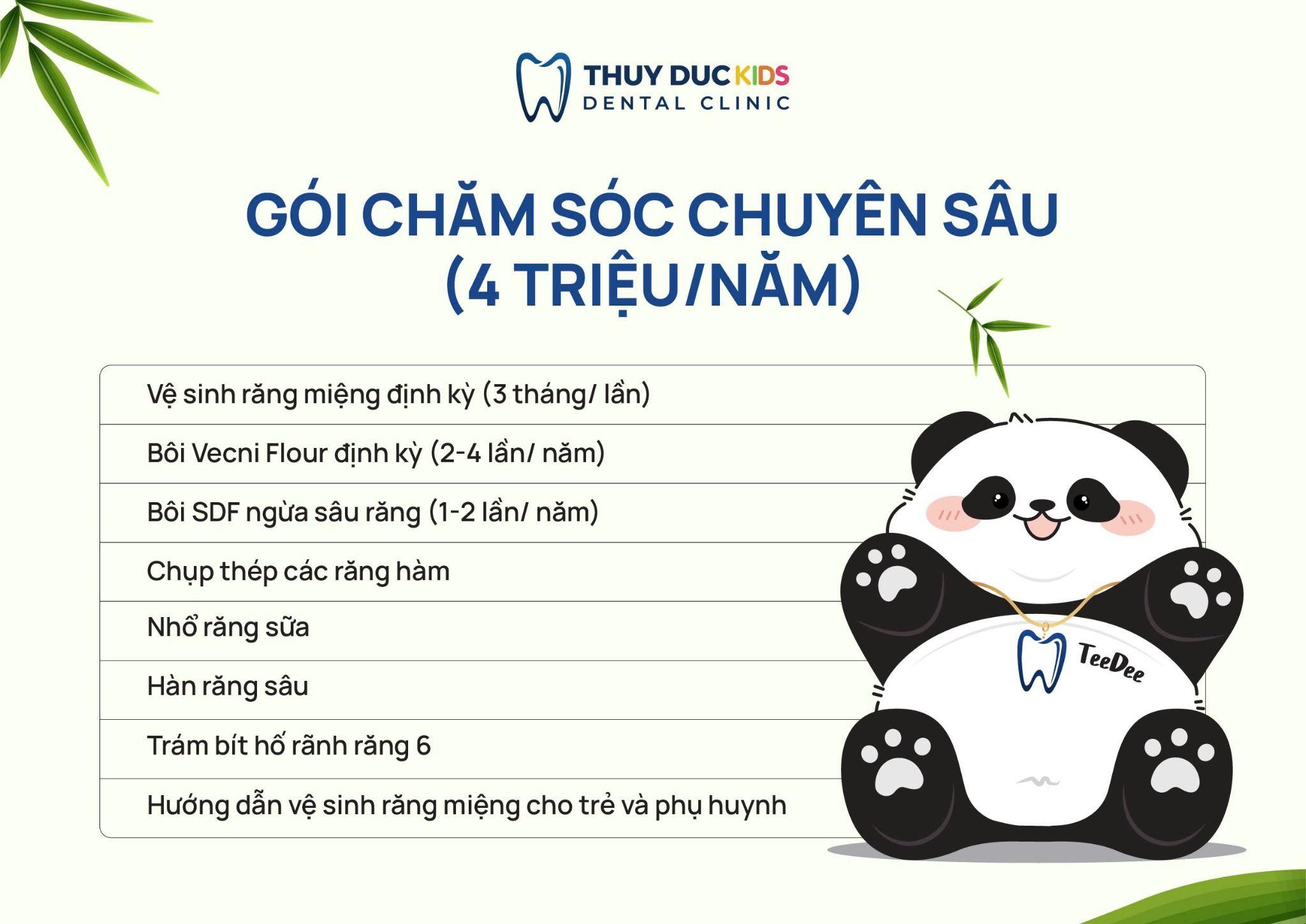 Các dịch vụ chăm sóc răng miệng tại Thúy Đức Kids 2