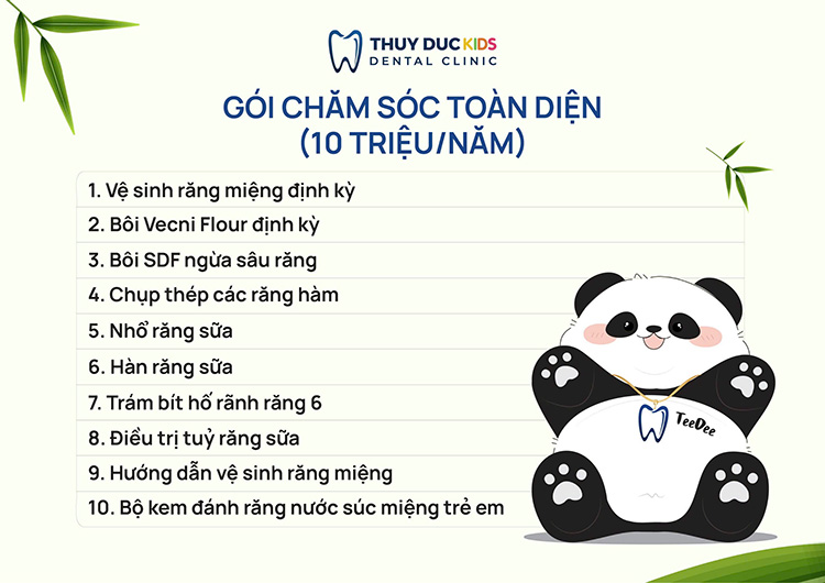 Các dịch vụ chăm sóc răng miệng tại Thúy Đức Kids 3